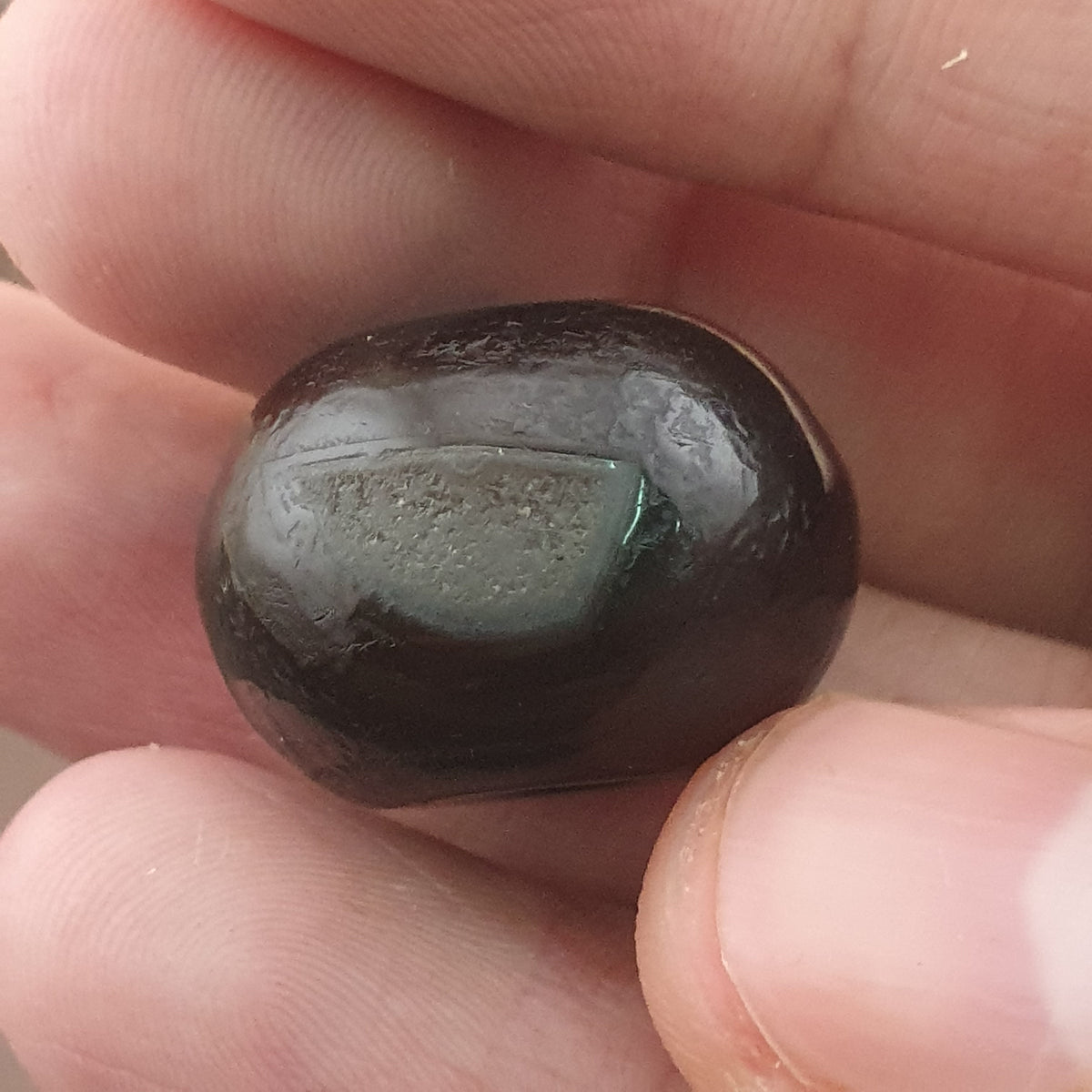 Amulette vintage en œil de Suleimani en agate naturelle, forme pneu