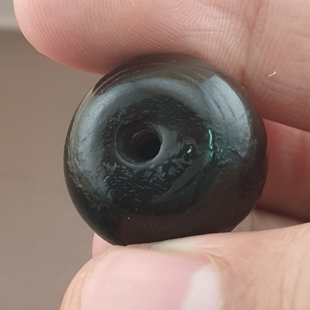 Amulette vintage en œil de Suleimani en agate naturelle, forme pneu