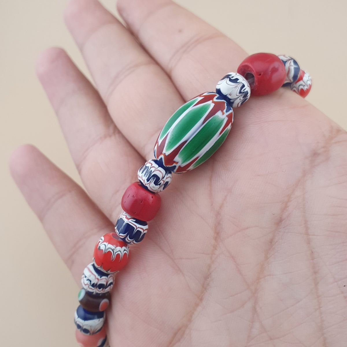 Armband im venezianischen Vintage-Stil mit Glasperlenmix