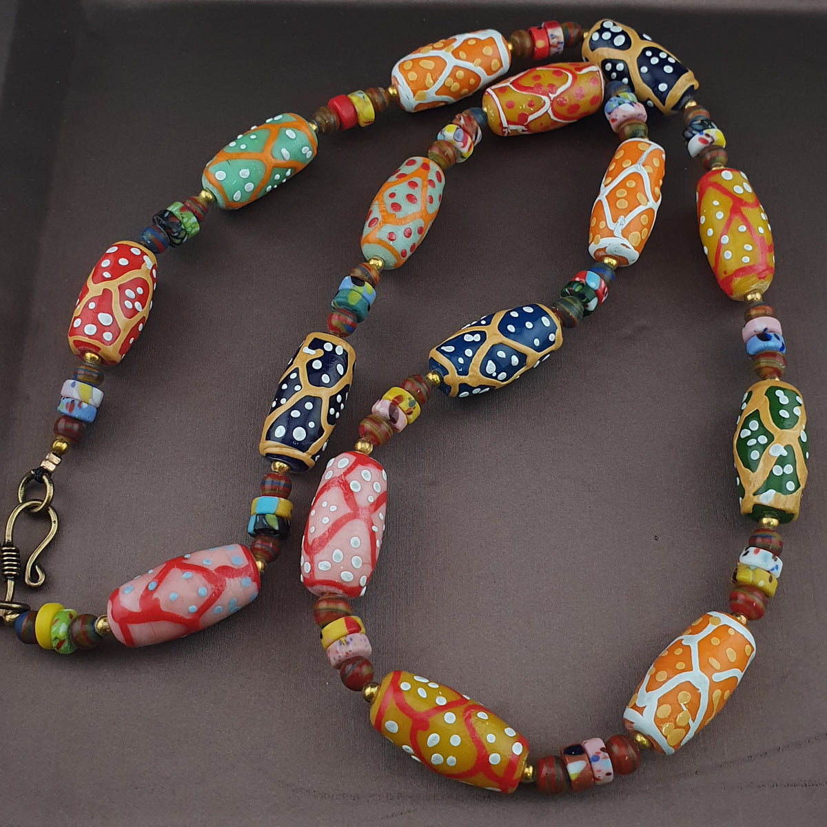 Antique Venetian Style MultiColor Fancy Handmade Glass Beads Necklace
