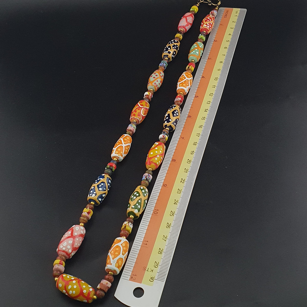 Antique Venetian Style MultiColor Fancy Handmade Glass Beads Necklace