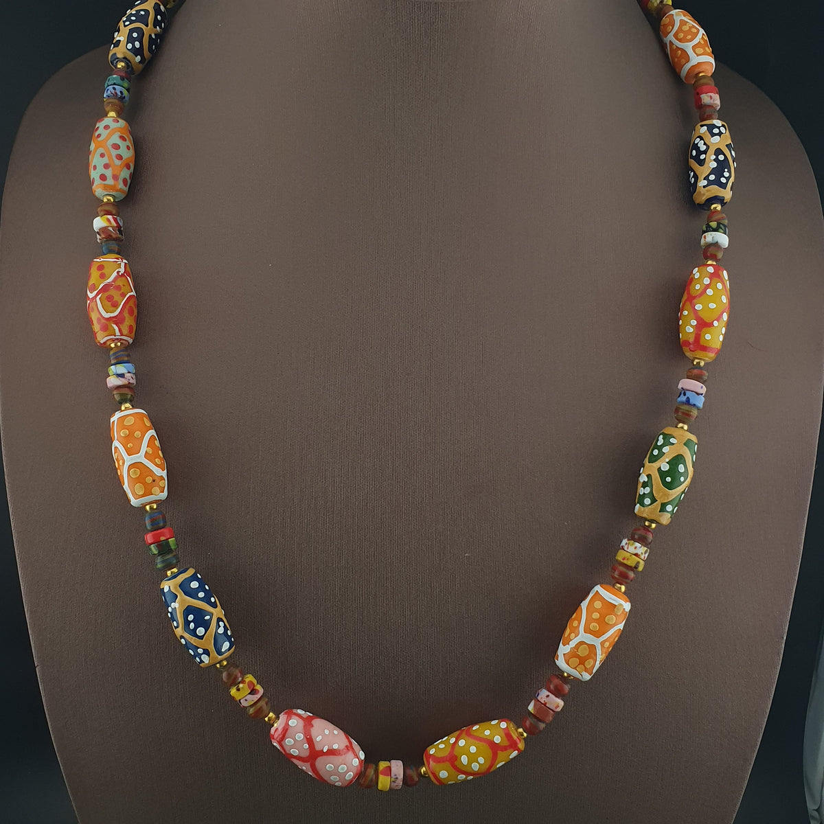 Antique Venetian Style MultiColor Fancy Handmade Glass Beads Necklace