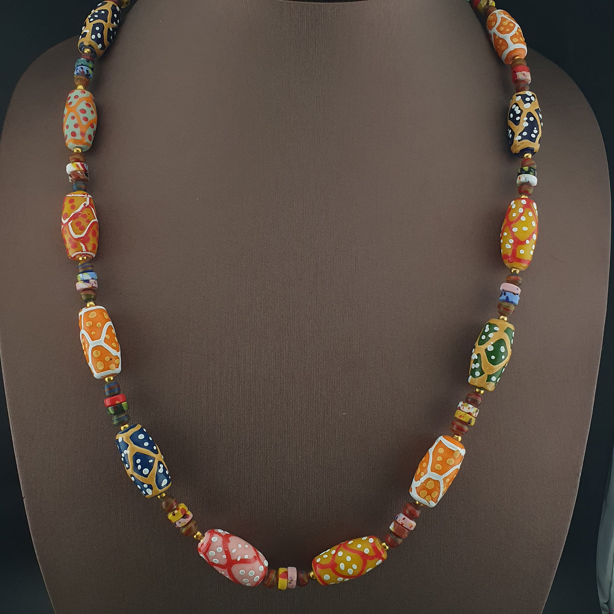 Antique Venetian Style MultiColor Fancy Handmade Glass Beads Necklace