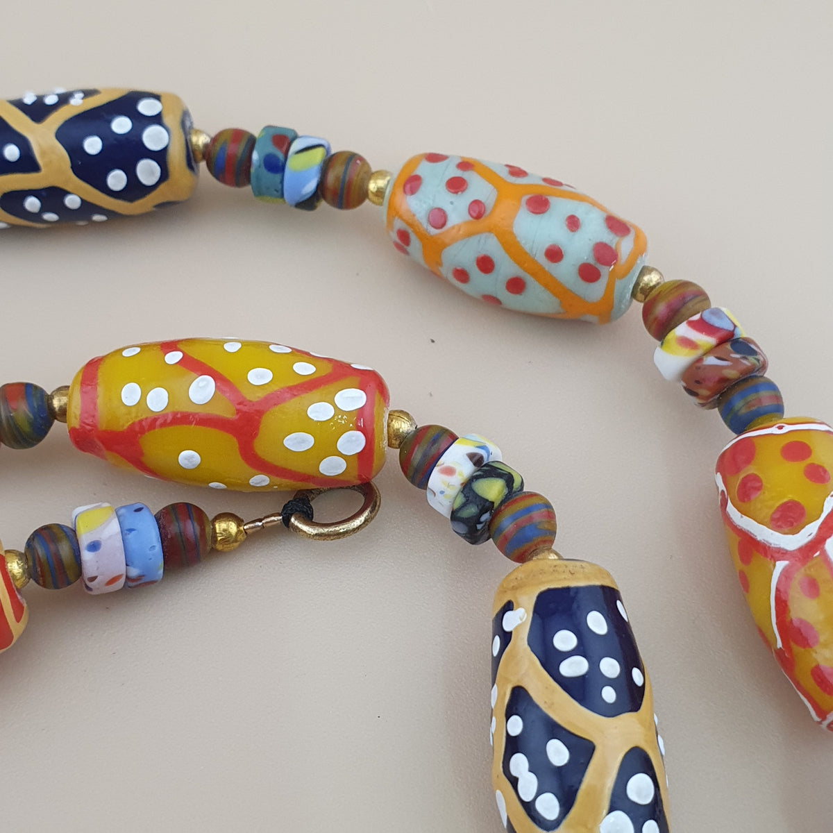 Antique Venetian Style MultiColor Fancy Handmade Glass Beads Necklace