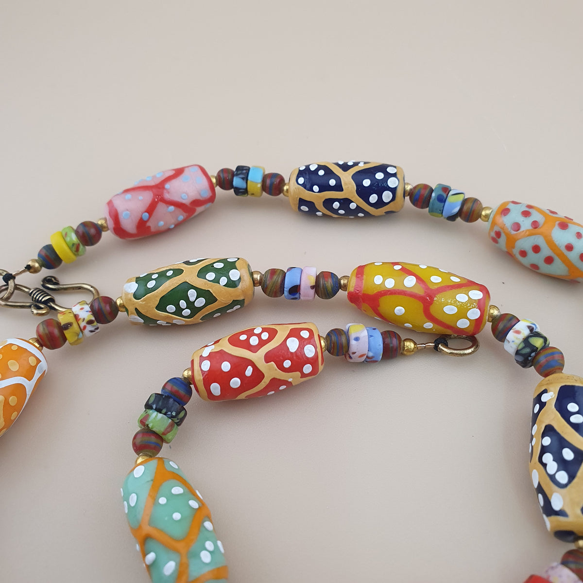 Antique Venetian Style MultiColor Fancy Handmade Glass Beads Necklace