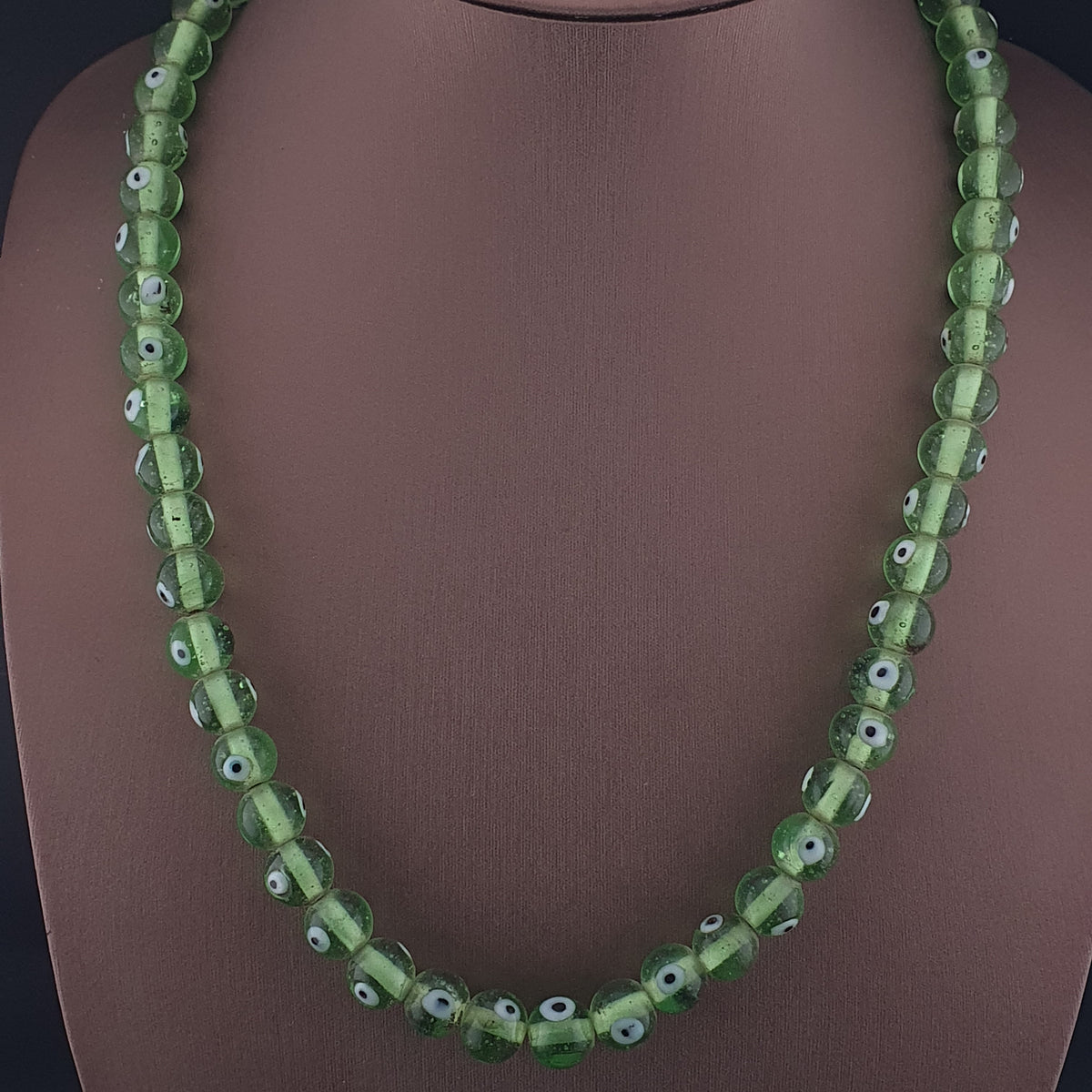 Antique Middle Eastern Eyes Glass Beads Necklace Strands