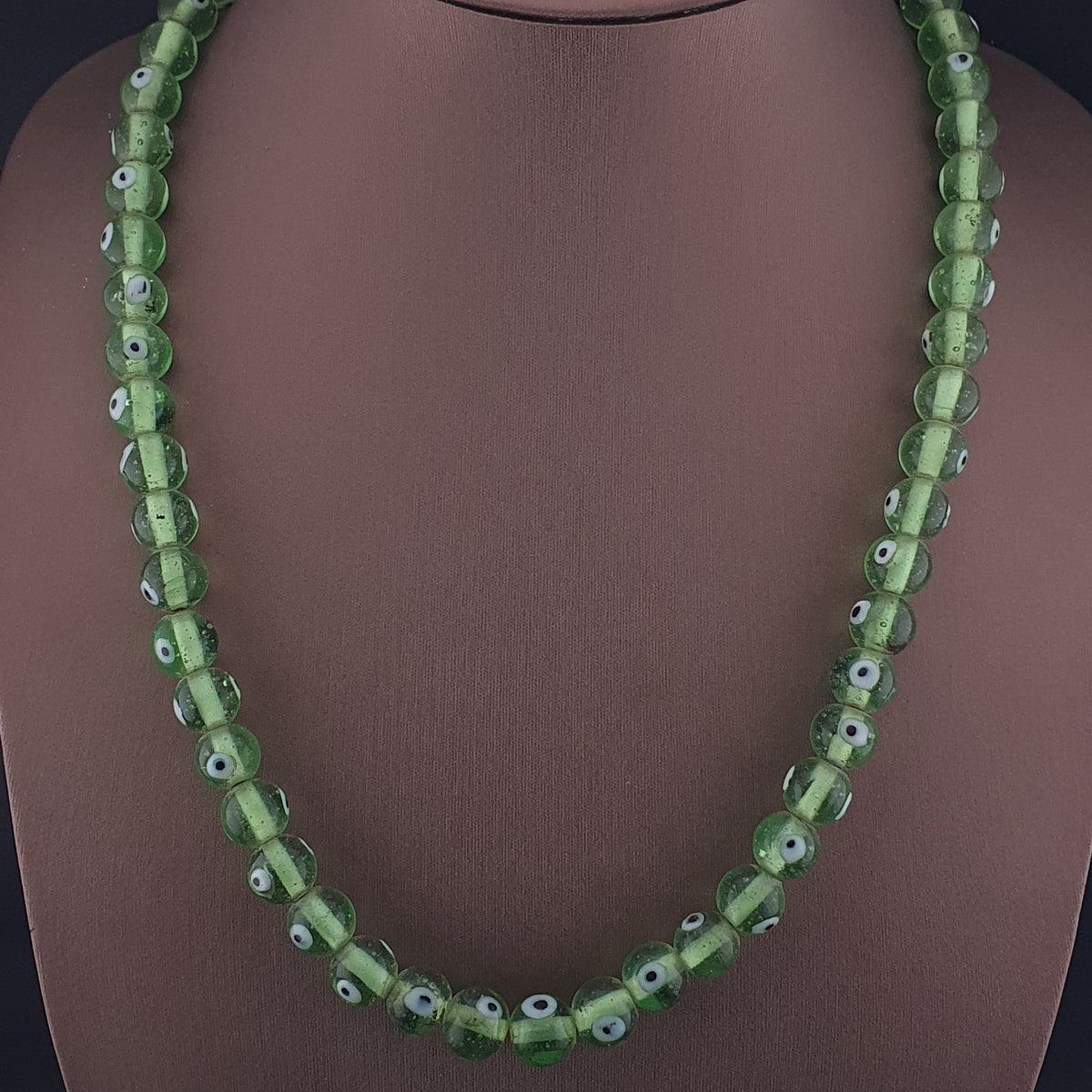 Antique Middle Eastern Eyes Glass Beads Necklace Strands