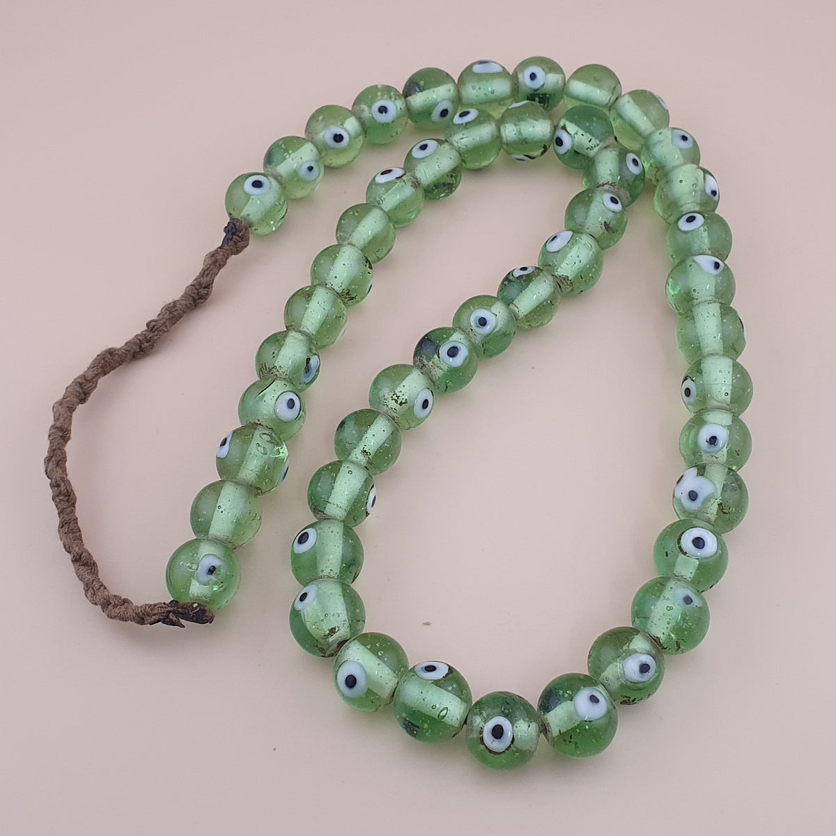 Antique Middle Eastern Eyes Glass Beads Necklace Strands
