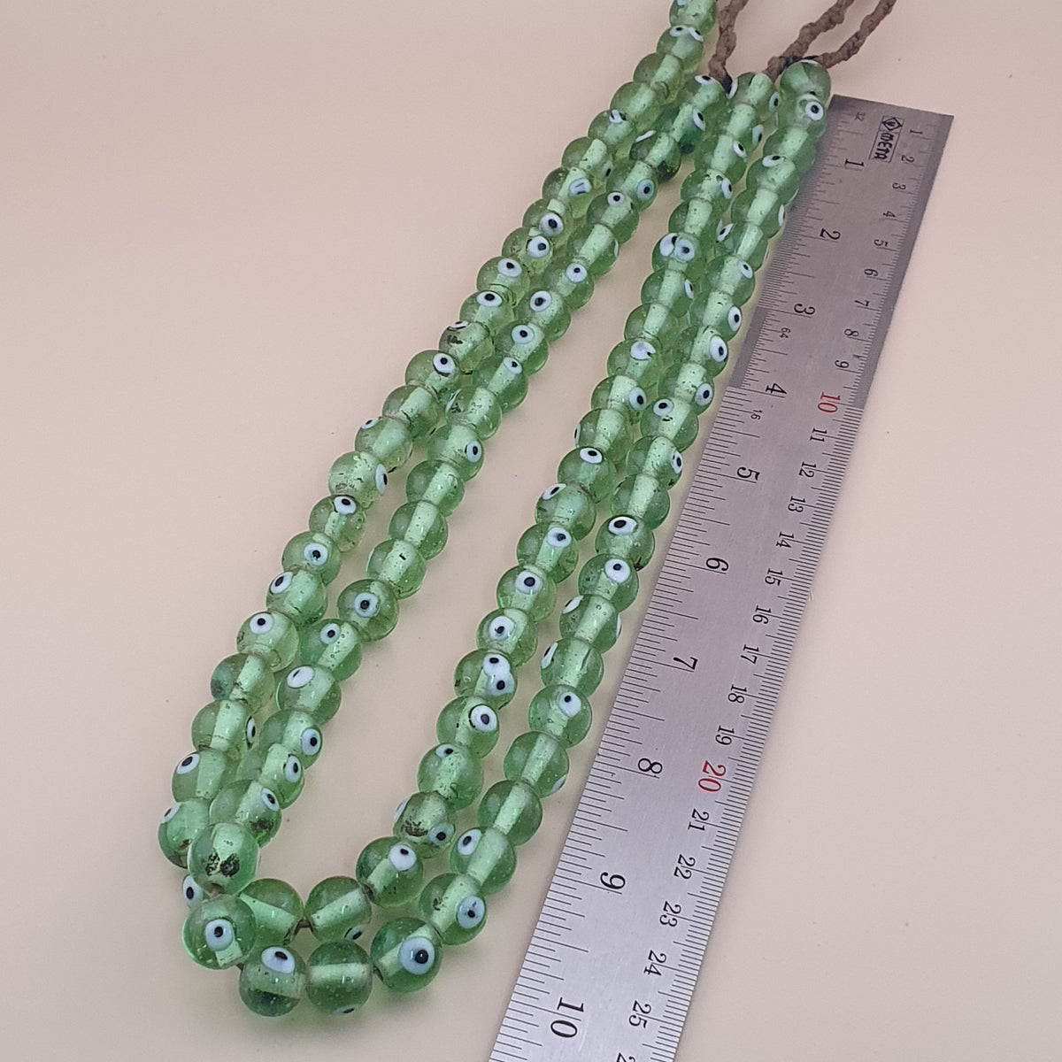 Antique Middle Eastern Eyes Glass Beads Necklace Strands