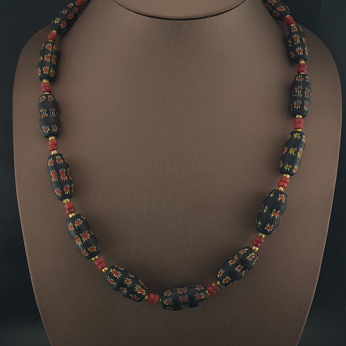 Vintage Venetian Gabri Style Floral Glass Beads Necklace