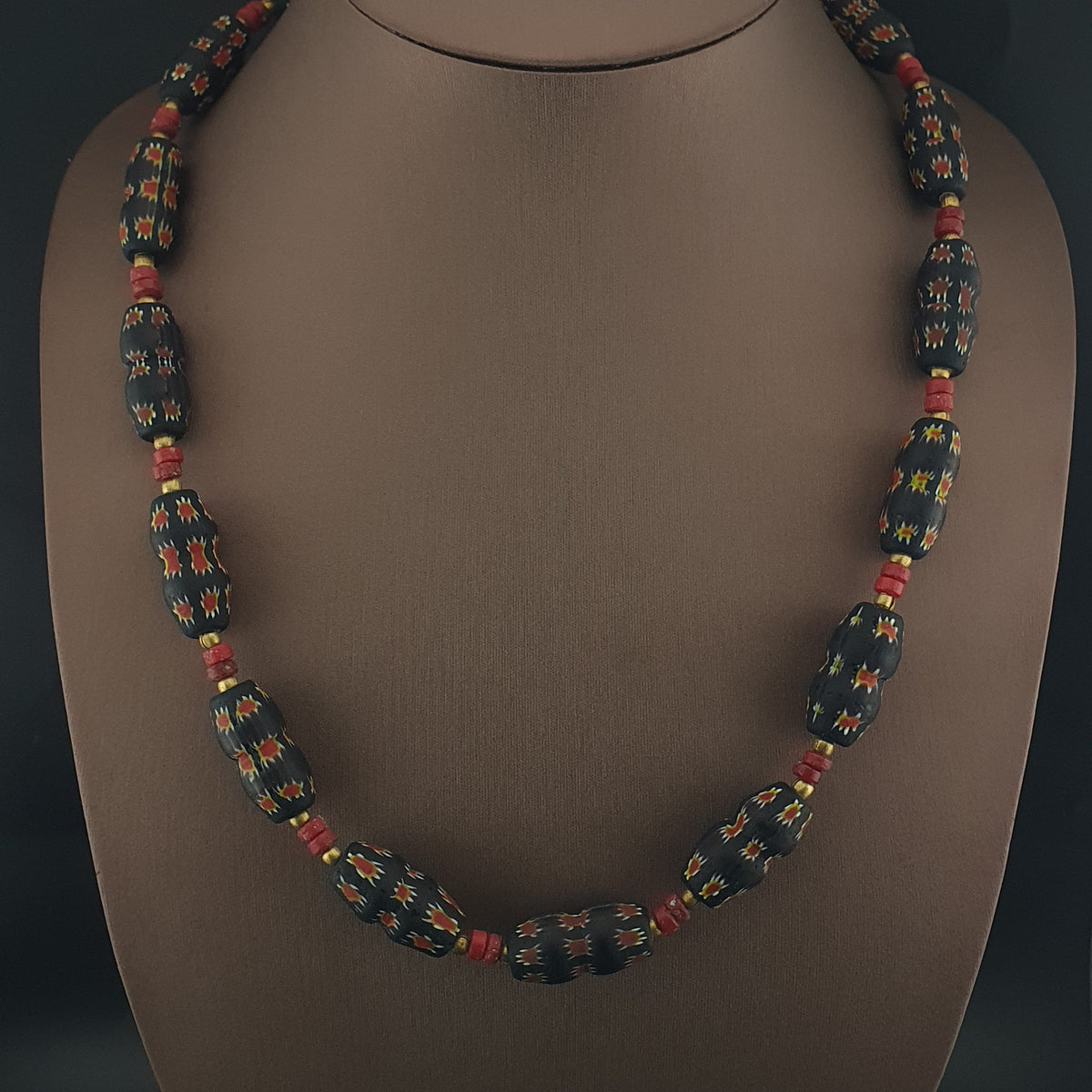Vintage Venetian Gabri Style Floral Glass Beads Necklace