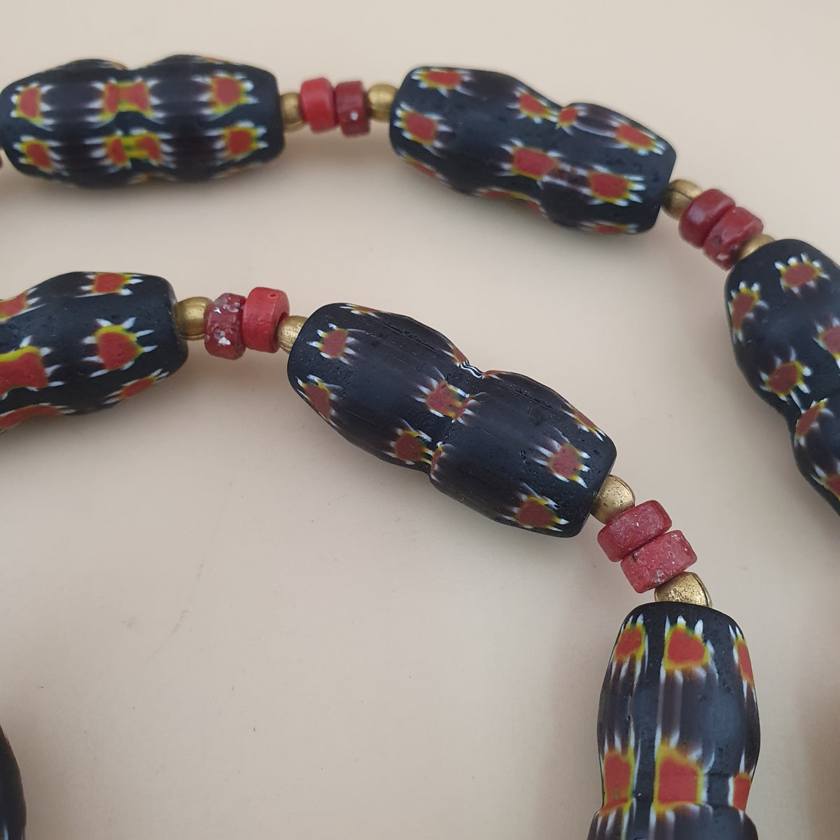 Vintage Venetian Gabri Style Floral Glass Beads Necklace