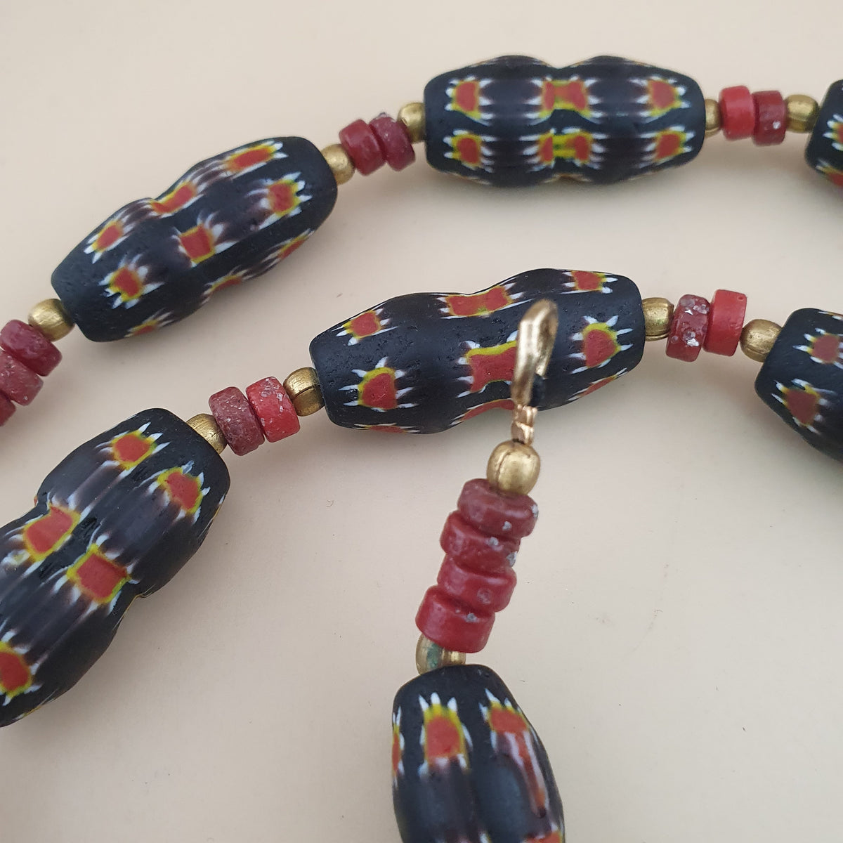 Vintage Venetian Gabri Style Floral Glass Beads Necklace