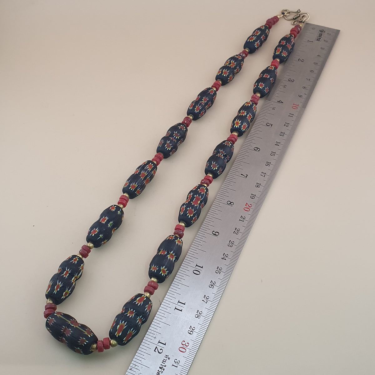 Vintage Venetian Gabri Style Floral Glass Beads Necklace