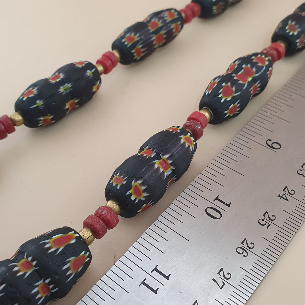 Vintage Venetian Gabri Style Floral Glass Beads Necklace