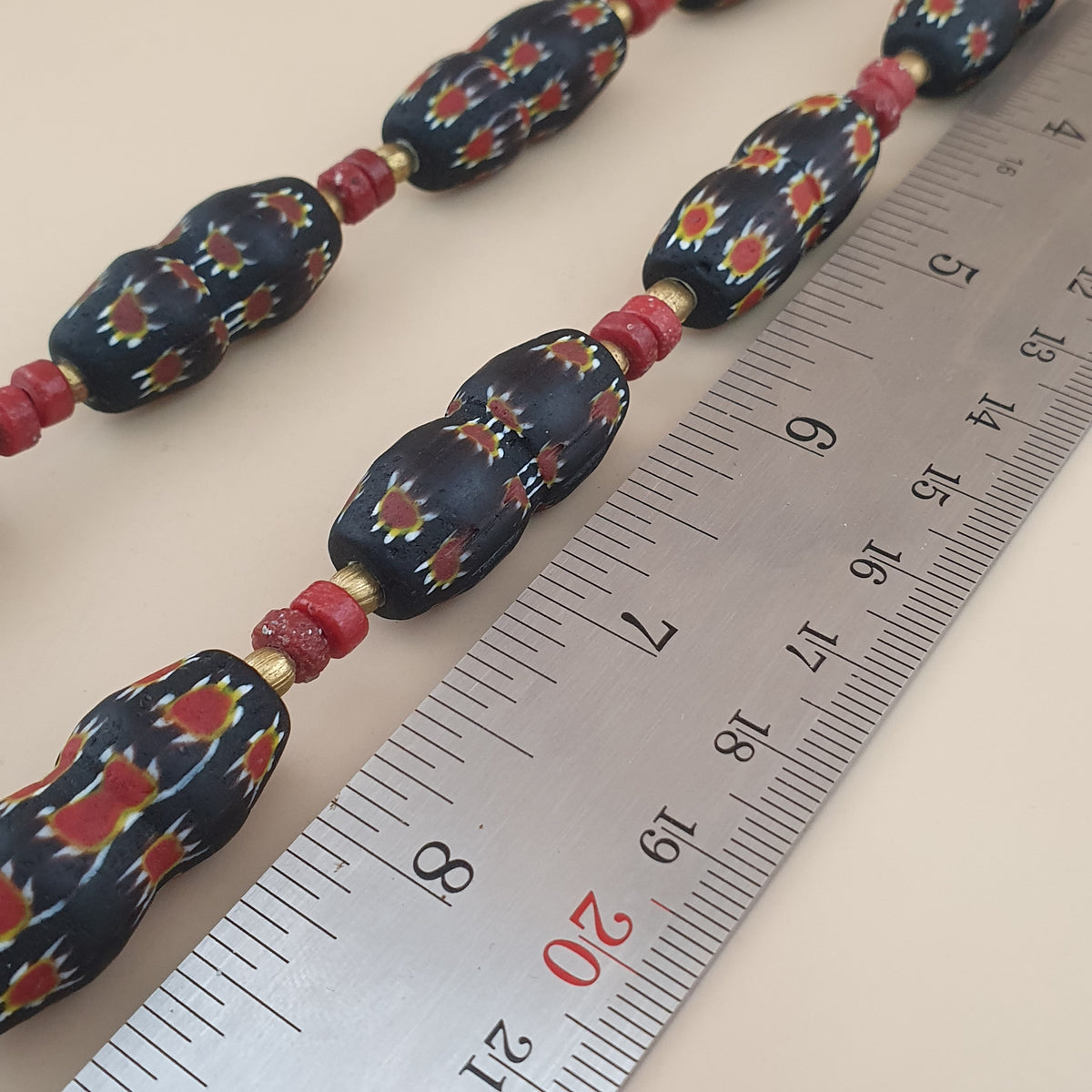 Vintage Venetian Gabri Style Floral Glass Beads Necklace