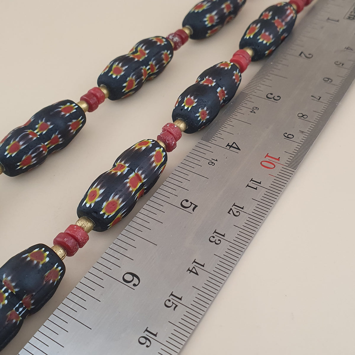 Vintage Venetian Gabri Style Floral Glass Beads Necklace