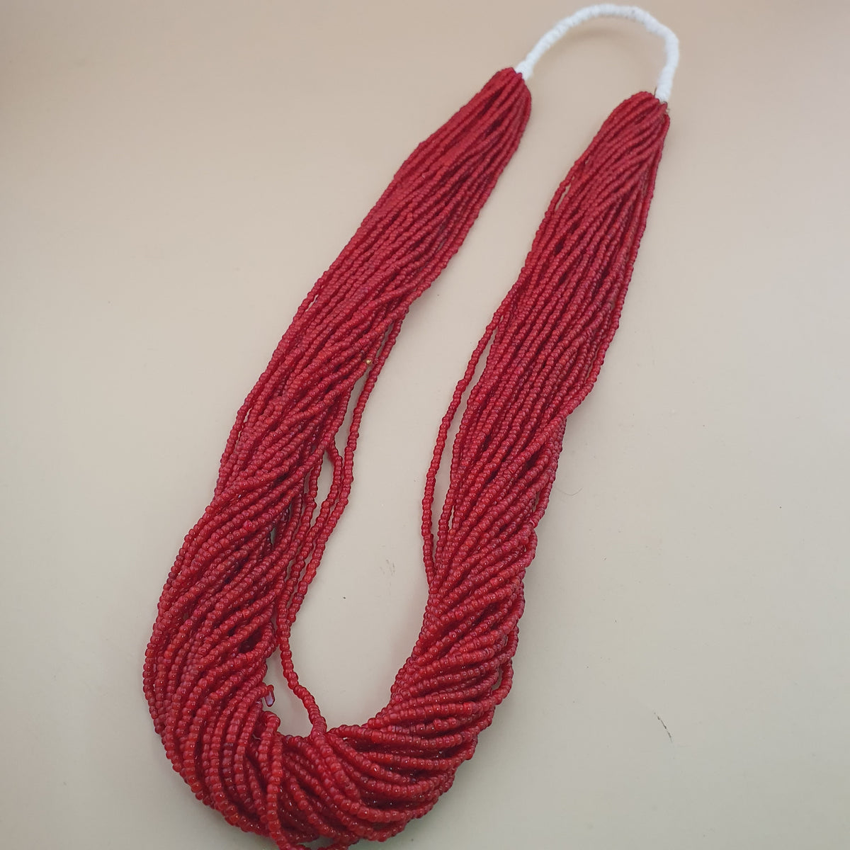 Antique Venetian Style 2-2.5mm Whiteheart Glass MultiStrand 20-21 Strands