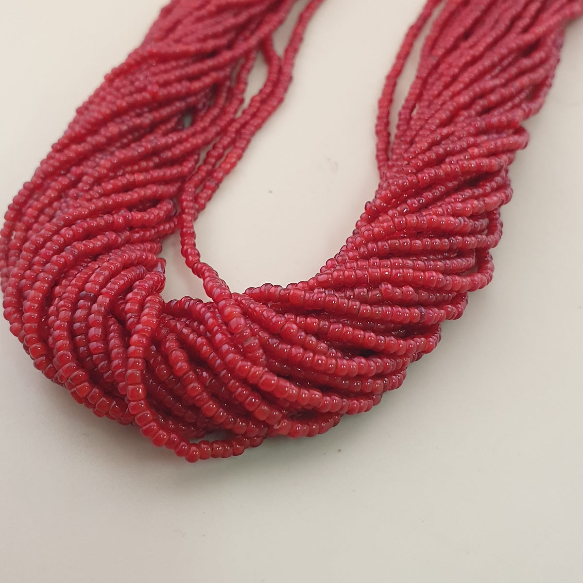 Antique Venetian Style 2-2.5mm Whiteheart Glass MultiStrand 20-21 Strands