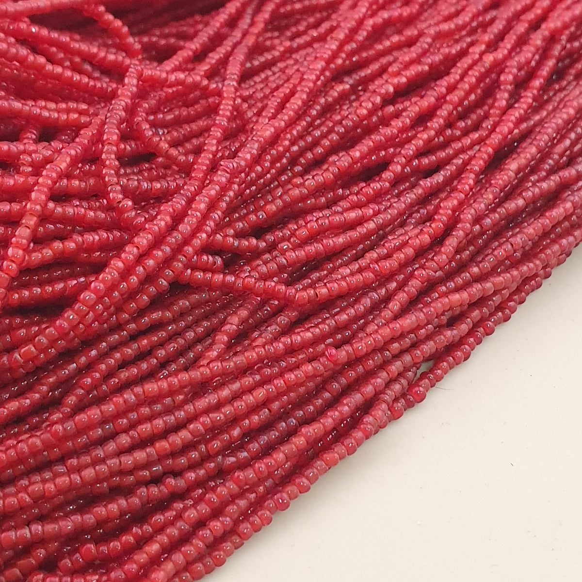 Antique Venetian Style 2-2.5mm Whiteheart Glass MultiStrand 20-21 Strands