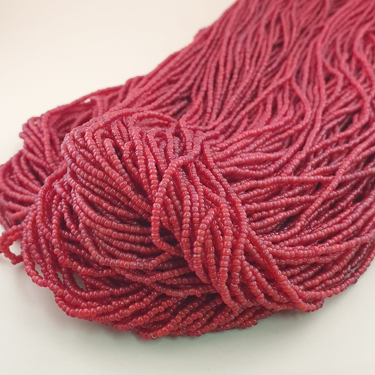 Antique Venetian Style 2-2.5mm Whiteheart Glass MultiStrand 20-21 Strands