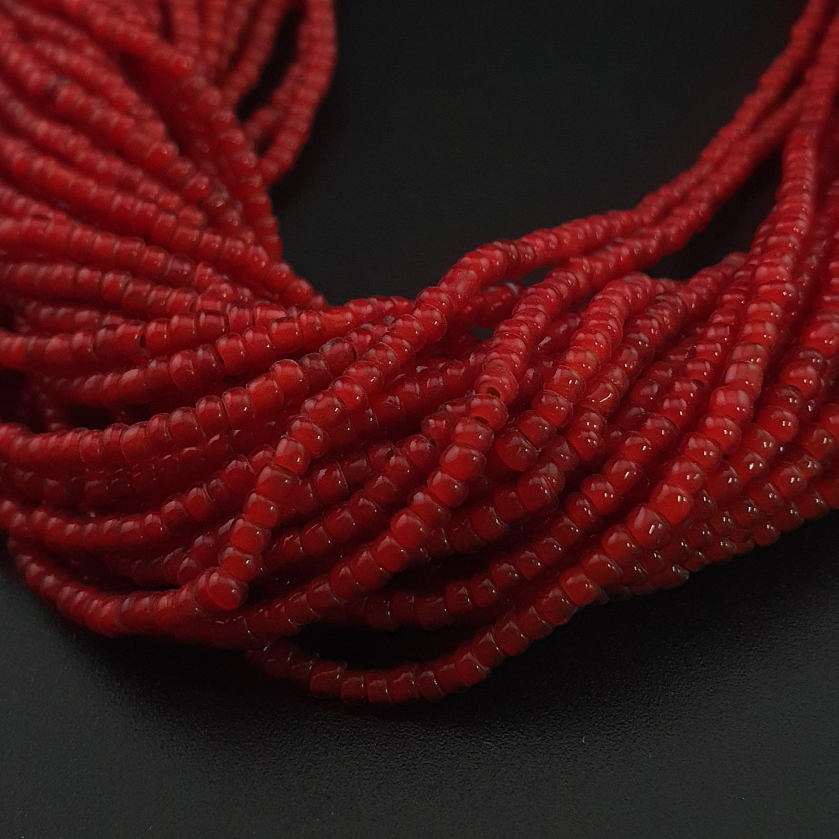 Antique Venetian Style 2-2.5mm Whiteheart Glass MultiStrand 20-21 Strands