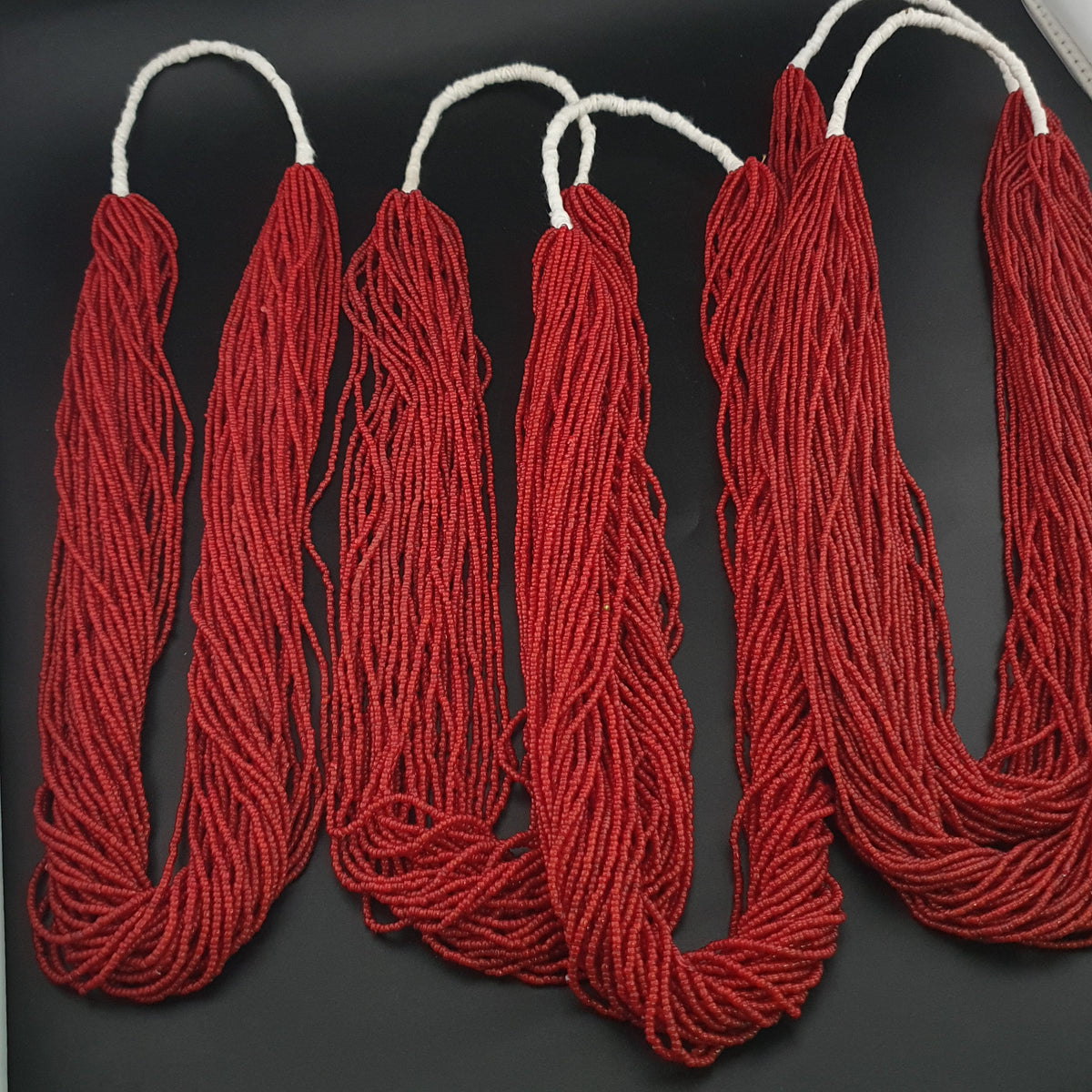 Antique Venetian Style 2-2.5mm Whiteheart Glass MultiStrand 20-21 Strands