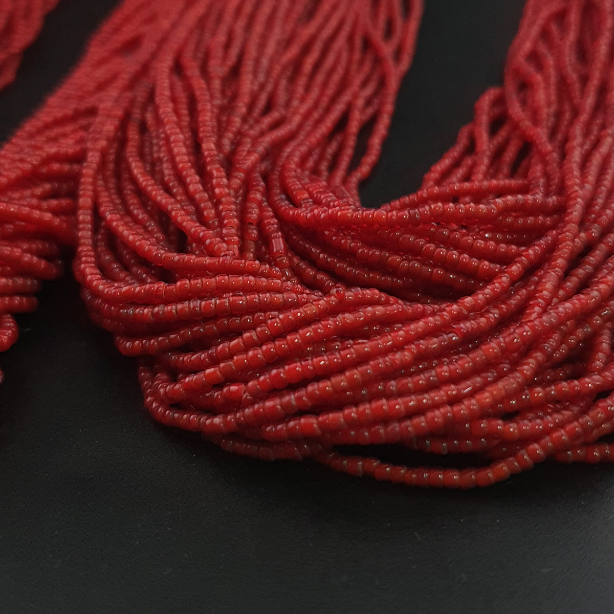 Antique Venetian Style 2-2.5mm Whiteheart Glass MultiStrand 20-21 Strands