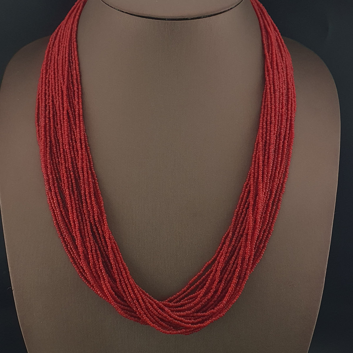 Antique Venetian Style 2-2.5mm Whiteheart Glass MultiStrand 20-21 Strands