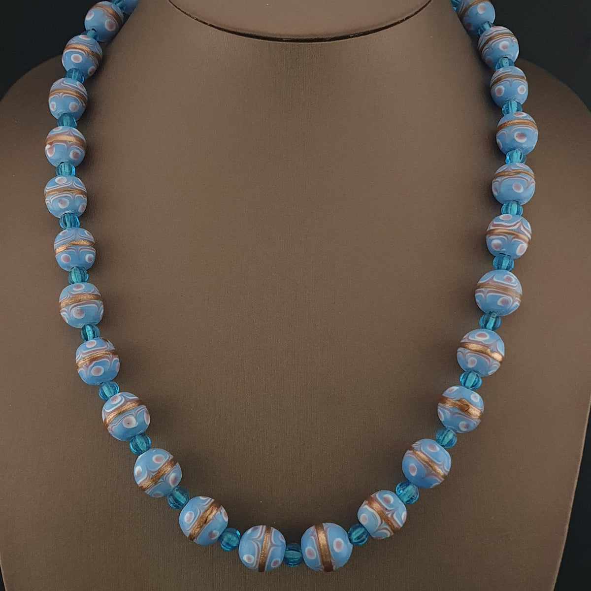 Collier de perles de verre aventurine, style vénitien vintage, pour gâteau de mariage