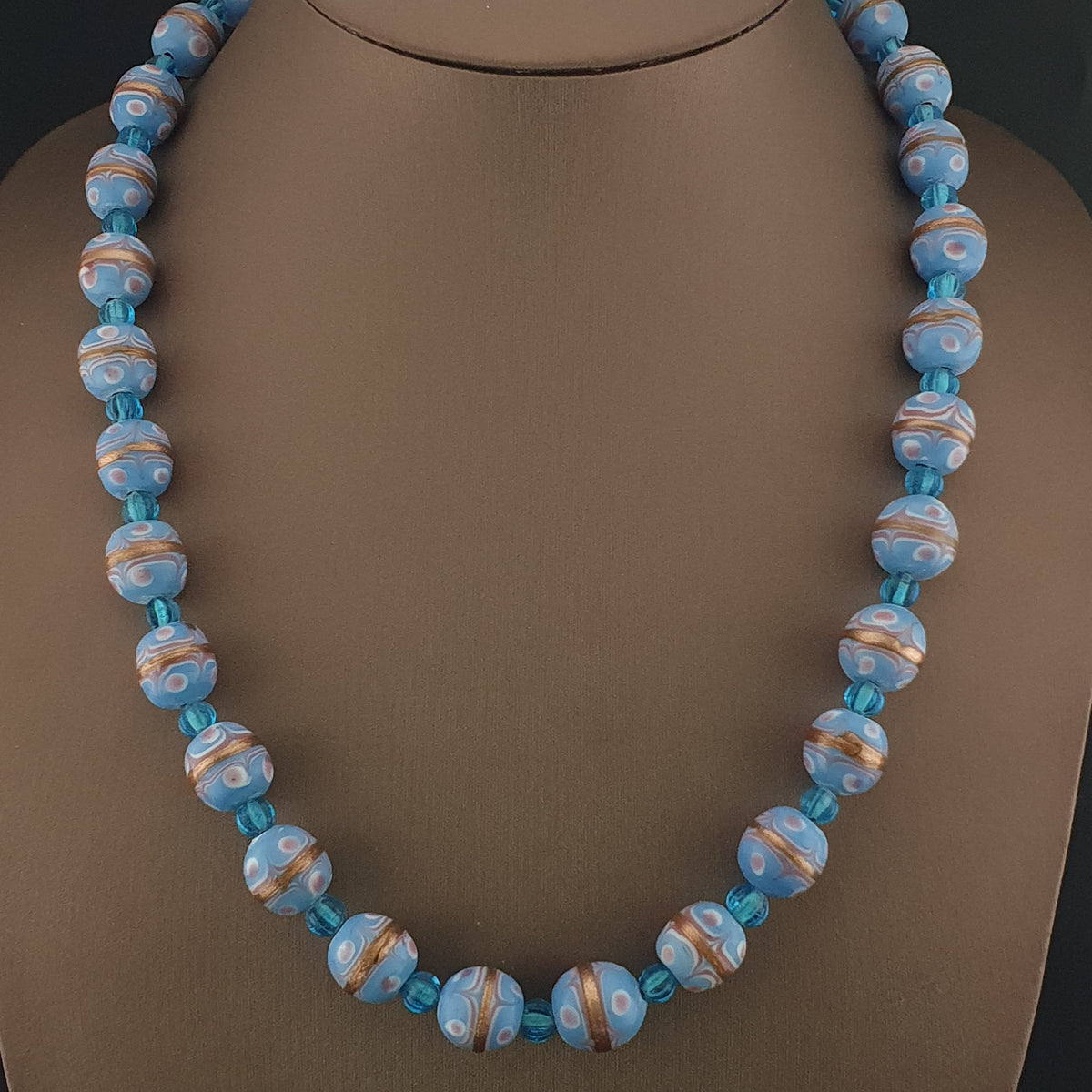 Collier de perles de verre aventurine, style vénitien vintage, pour gâteau de mariage