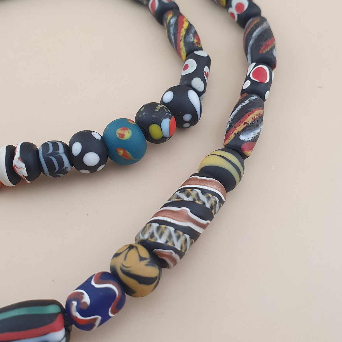VIntage Antique Venetian Style Mix Glass Beaded Necklace