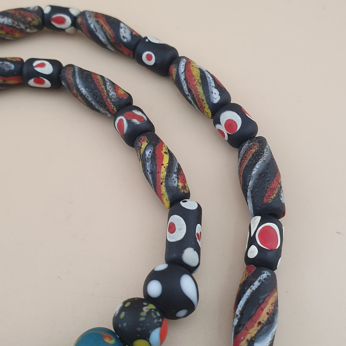 VIntage Antique Venetian Style Mix Glass Beaded Necklace