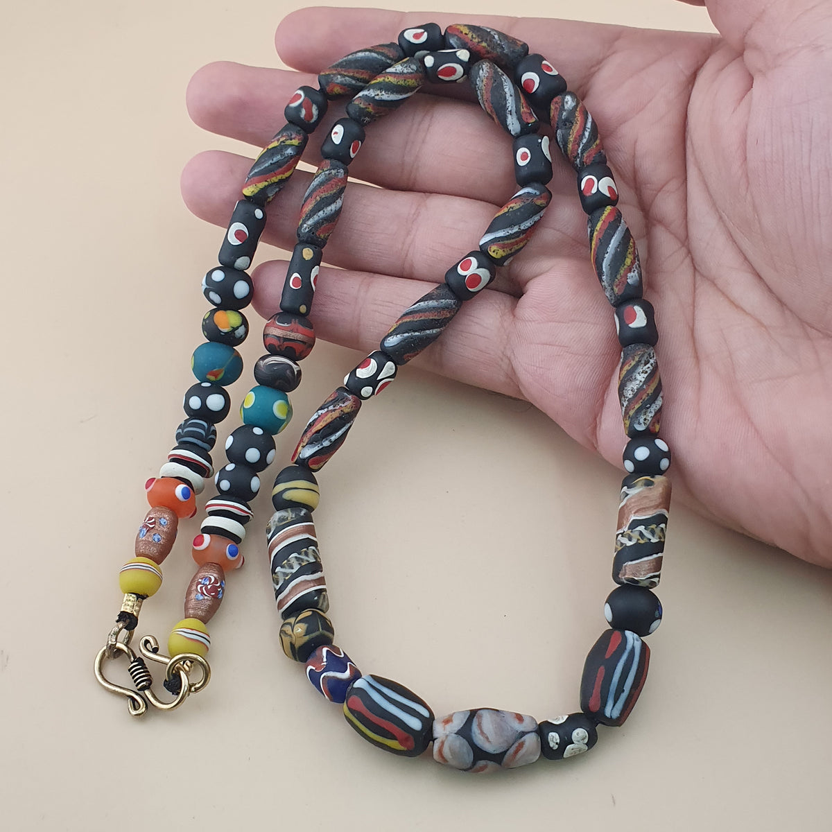 VIntage Antique Venetian Style Mix Glass Beaded Necklace