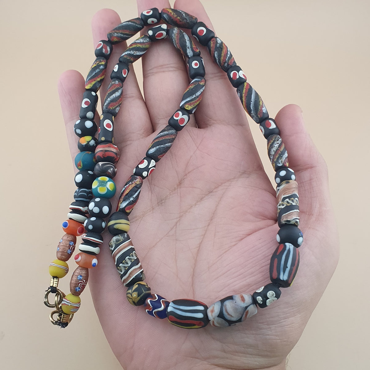 VIntage Antique Venetian Style Mix Glass Beaded Necklace