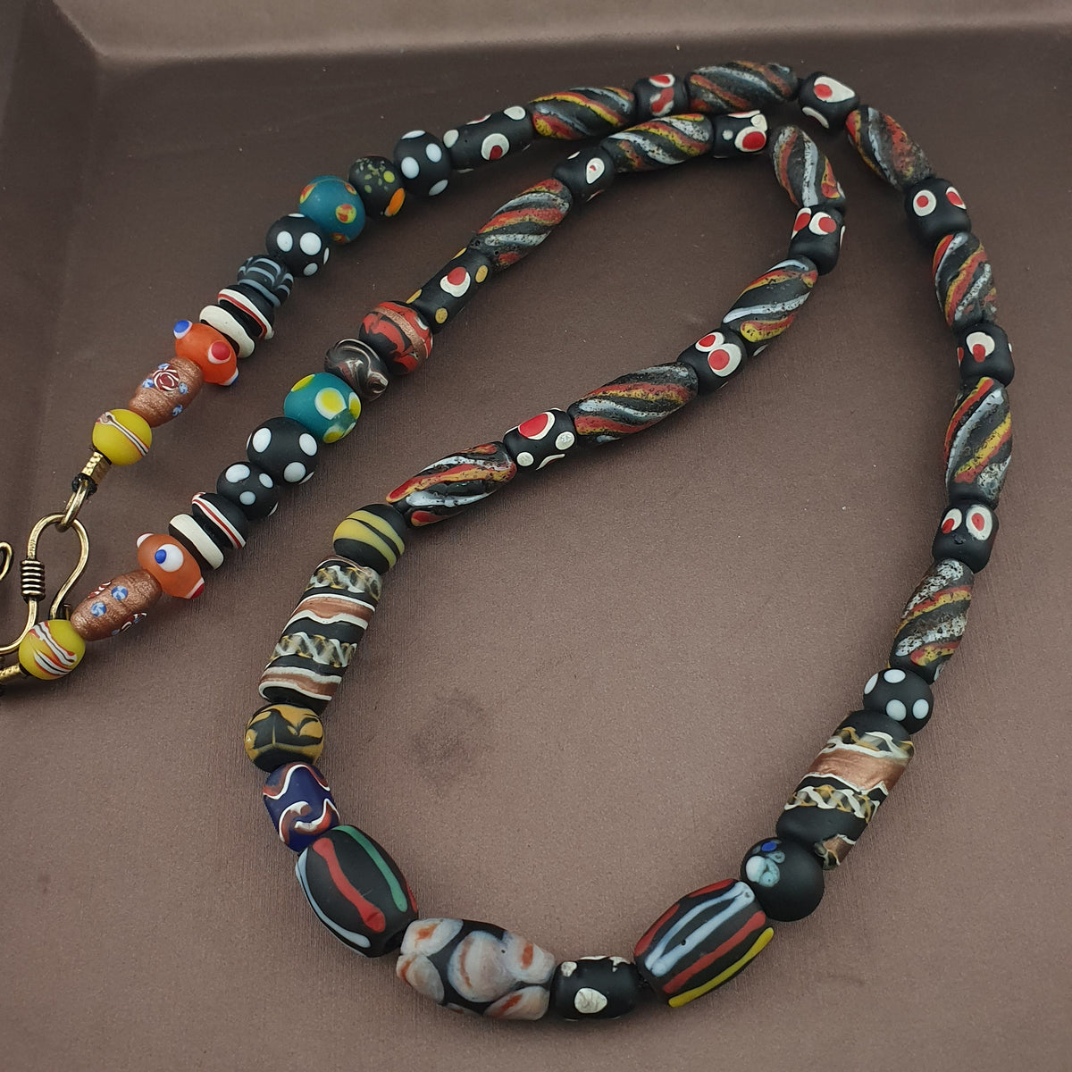 VIntage Antique Venetian Style Mix Glass Beaded Necklace