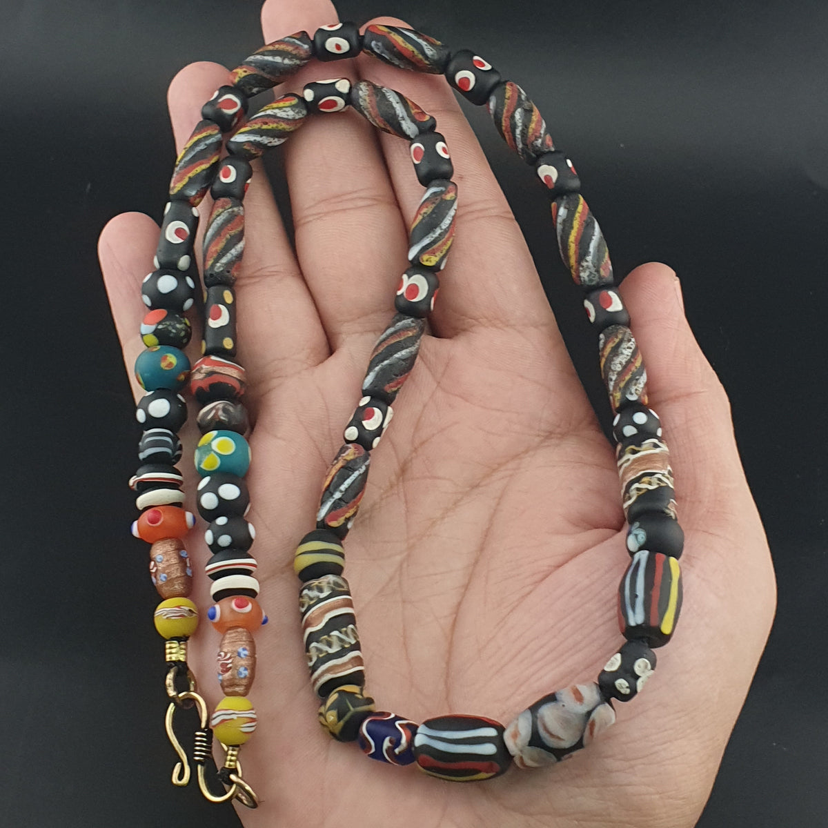 VIntage Antique Venetian Style Mix Glass Beaded Necklace