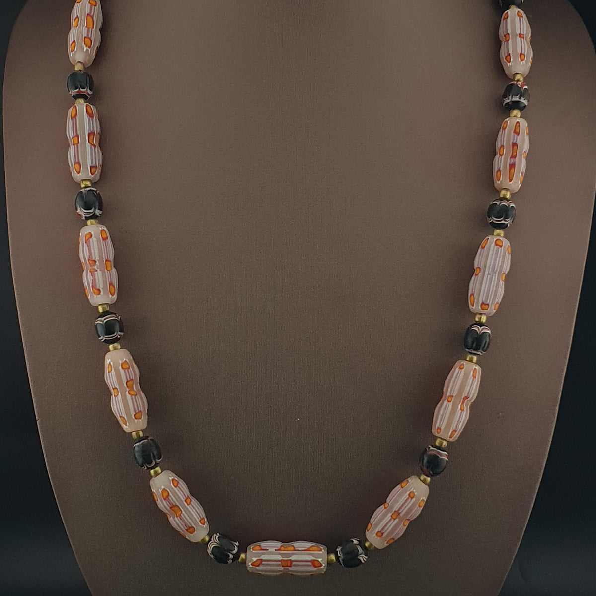 Vintage Venetian Style Floral & Trade Glass Beads Necklace
