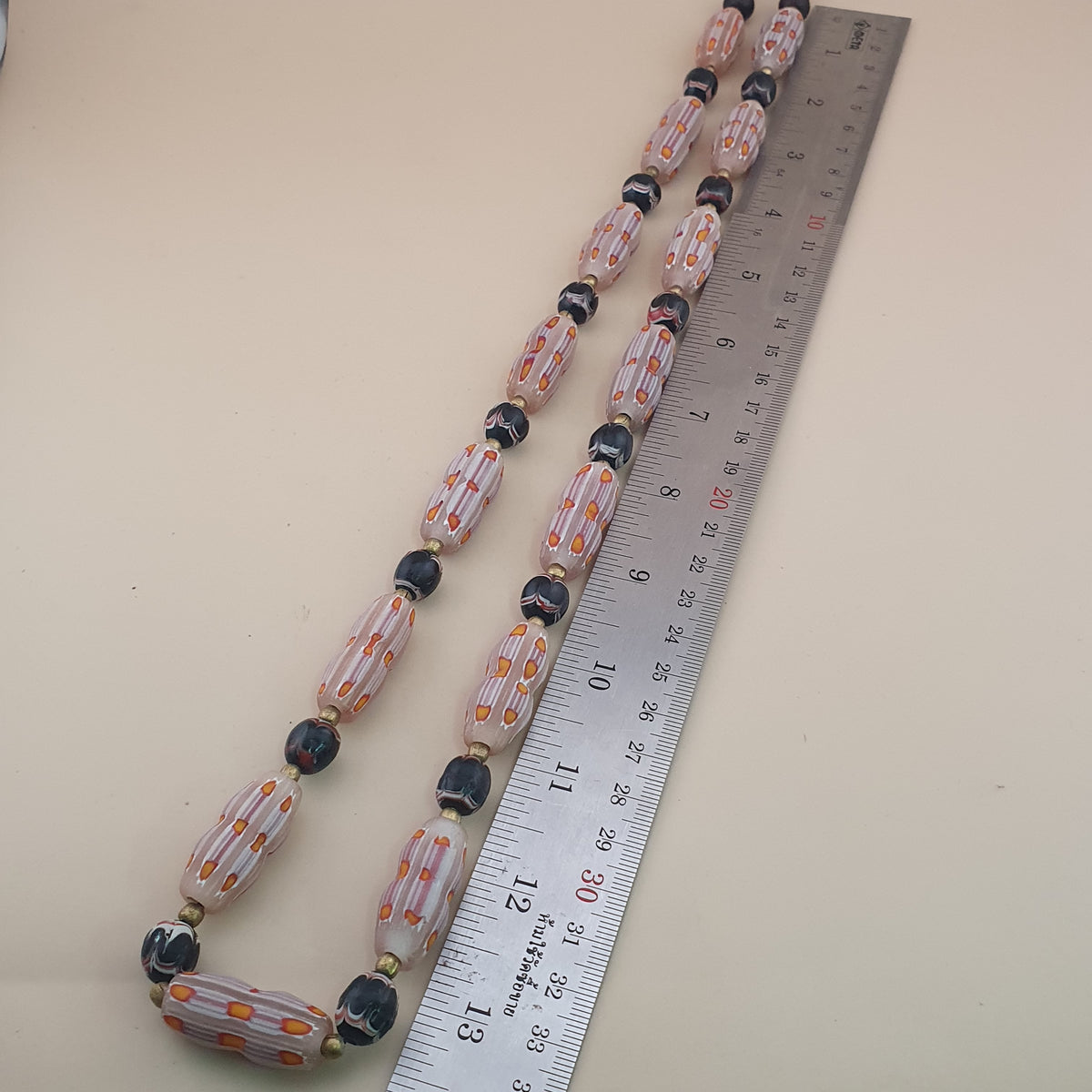 Vintage Venetian Style Floral & Trade Glass Beads Necklace