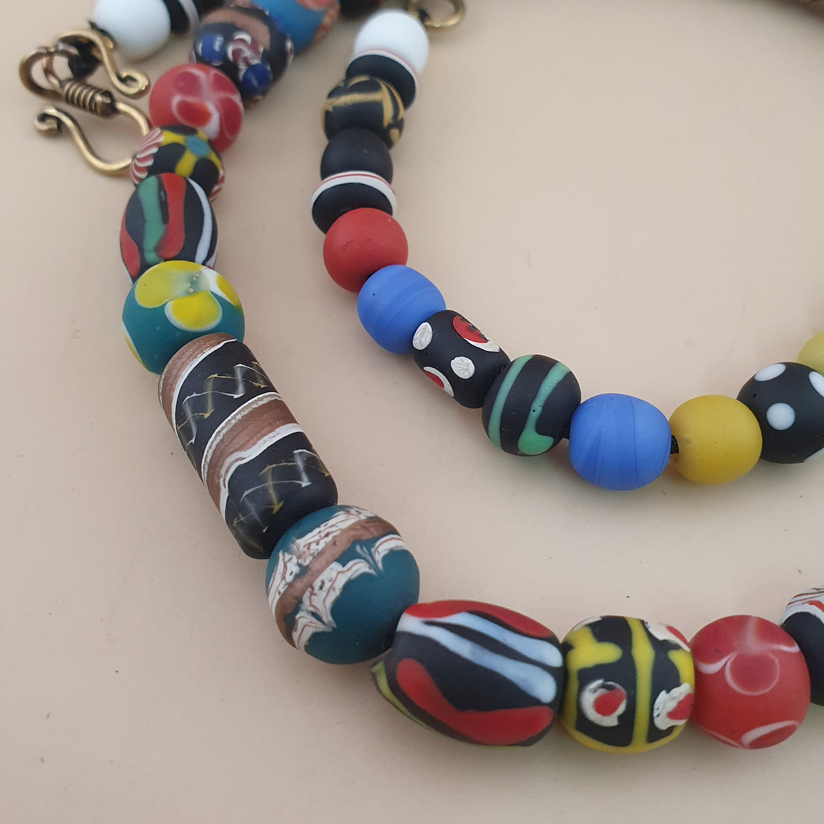 Halskette im venezianischen Vintage-Stil mit Glasperlenmix