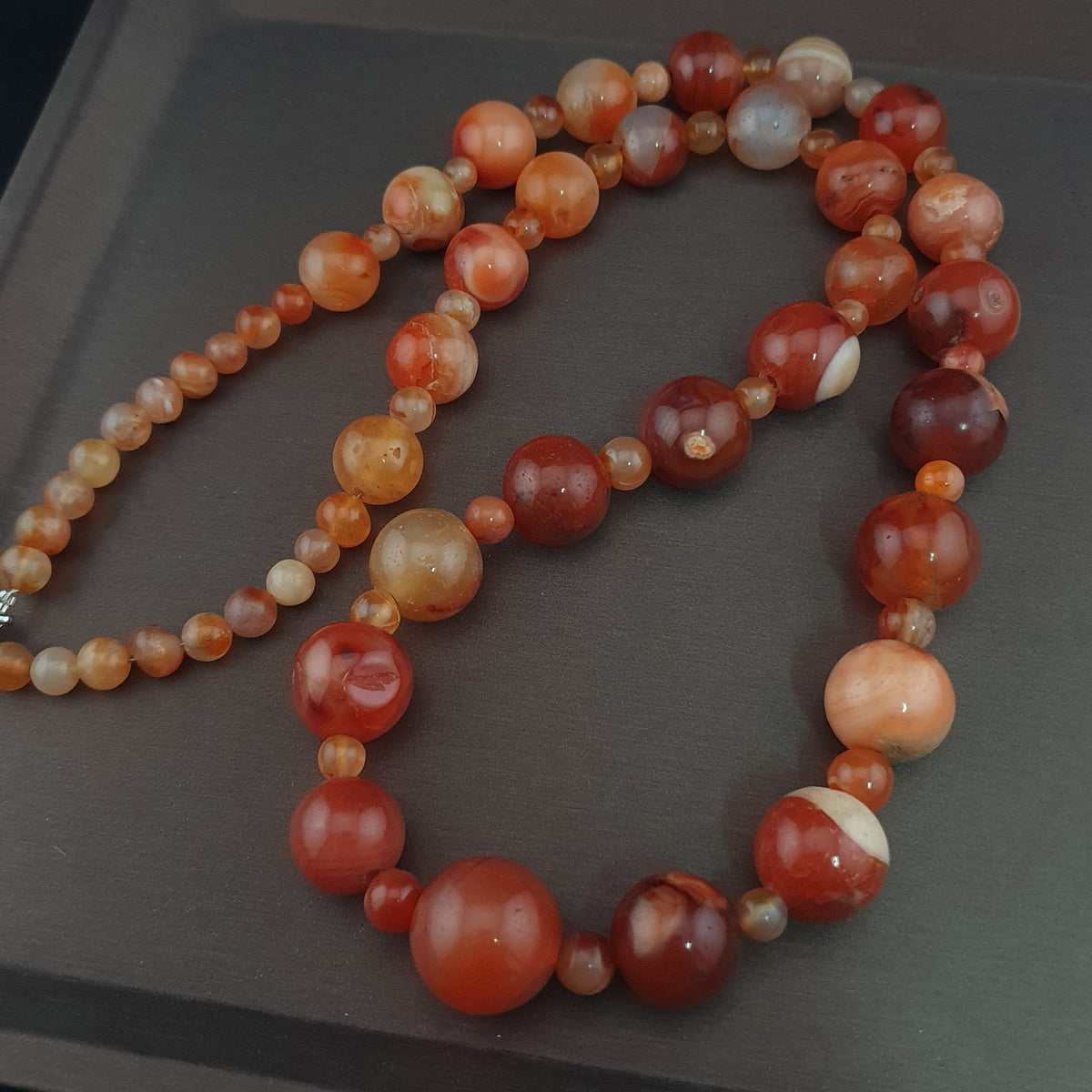 Vintage afrikanische Karneol-Achatperlen aus Mali Halskette