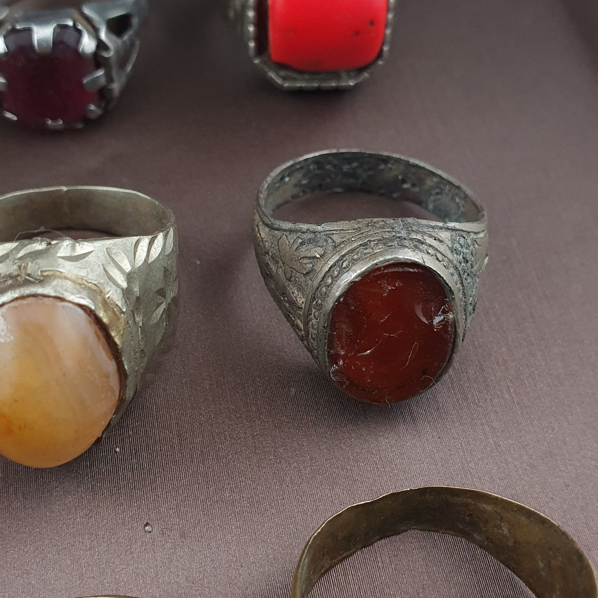 Antique Brass Ring Collection 15 Mixed Vintage Handmade Rings