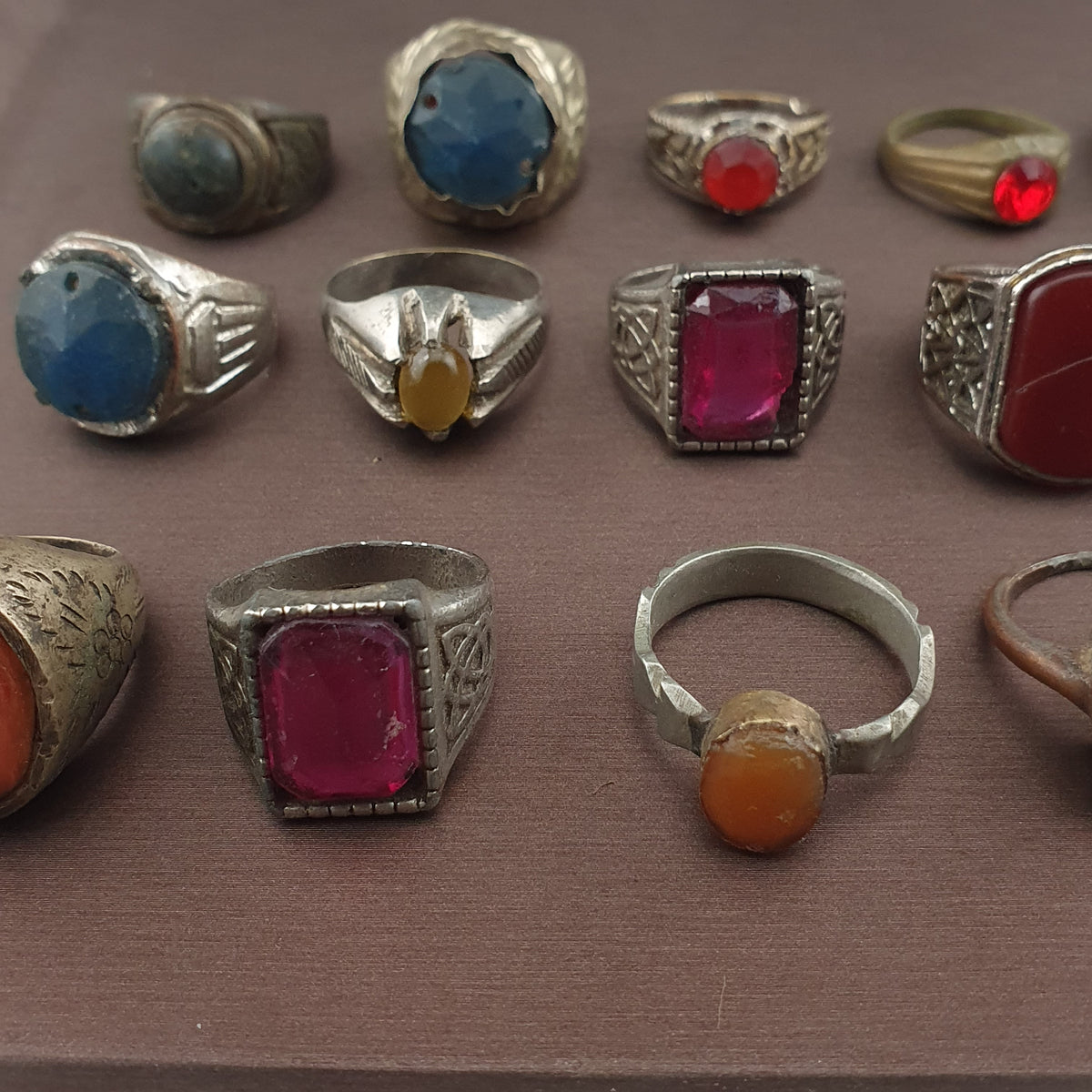 Collectible Antique Brass Rings 15 Mixed Vintage Handmade Designs