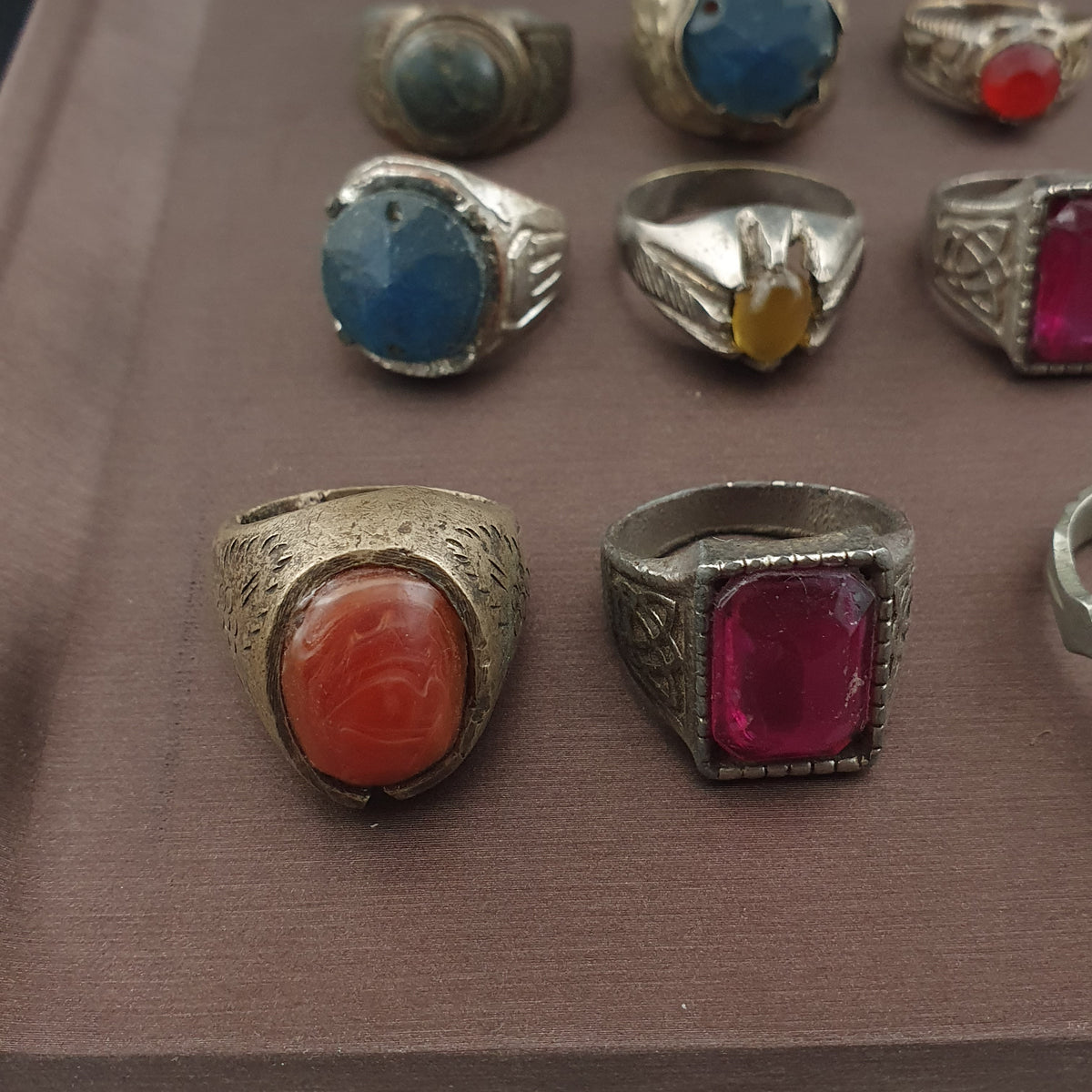 Collectible Antique Brass Rings 15 Mixed Vintage Handmade Designs