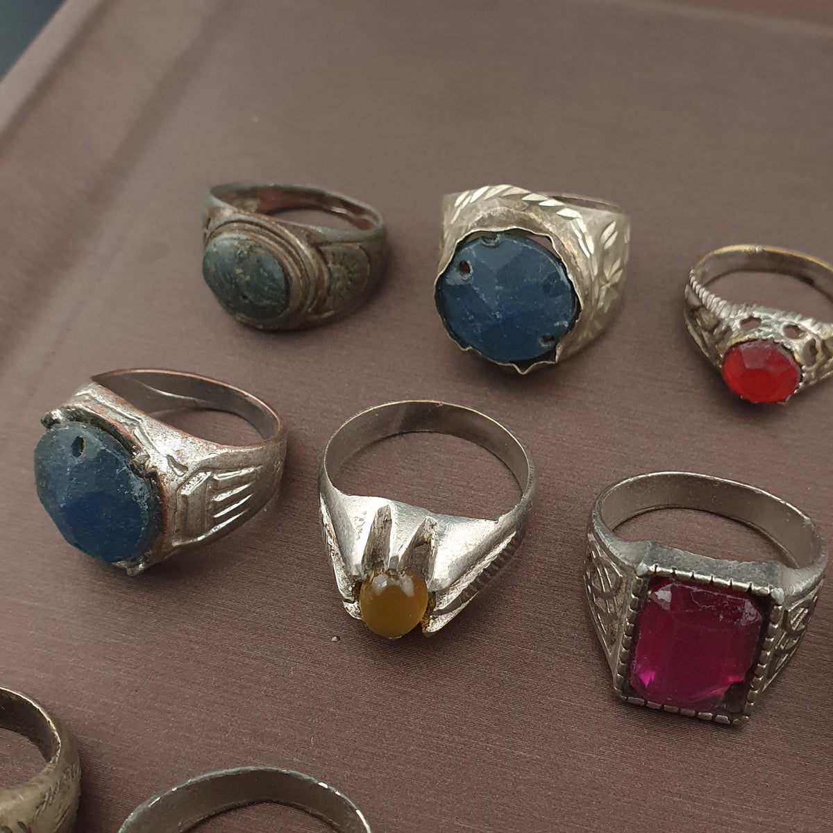 Collectible Antique Brass Rings 15 Mixed Vintage Handmade Designs
