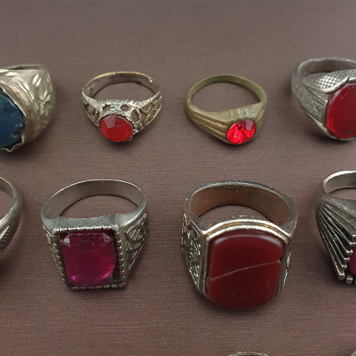 Collectible Antique Brass Rings 15 Mixed Vintage Handmade Designs