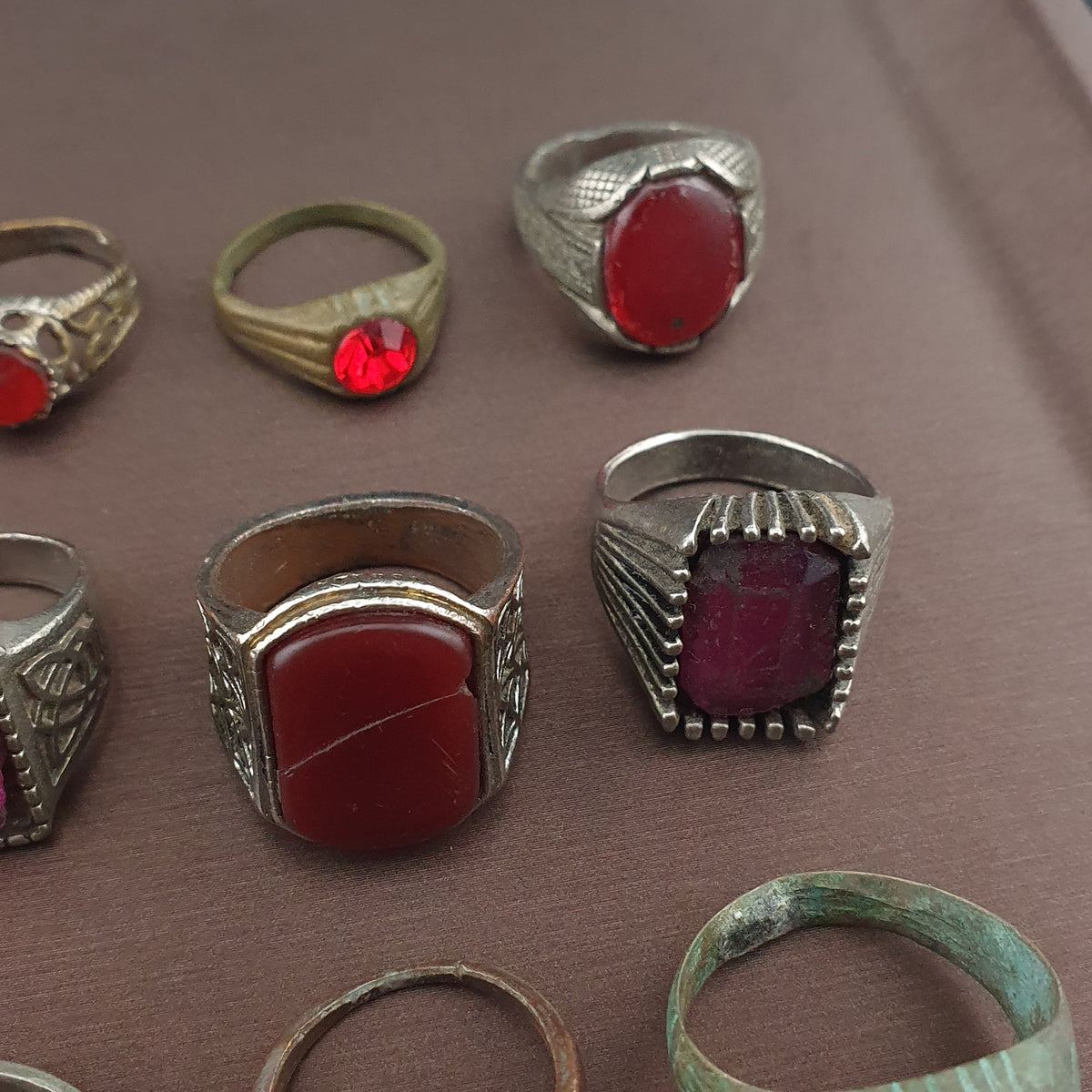 Collectible Antique Brass Rings 15 Mixed Vintage Handmade Designs