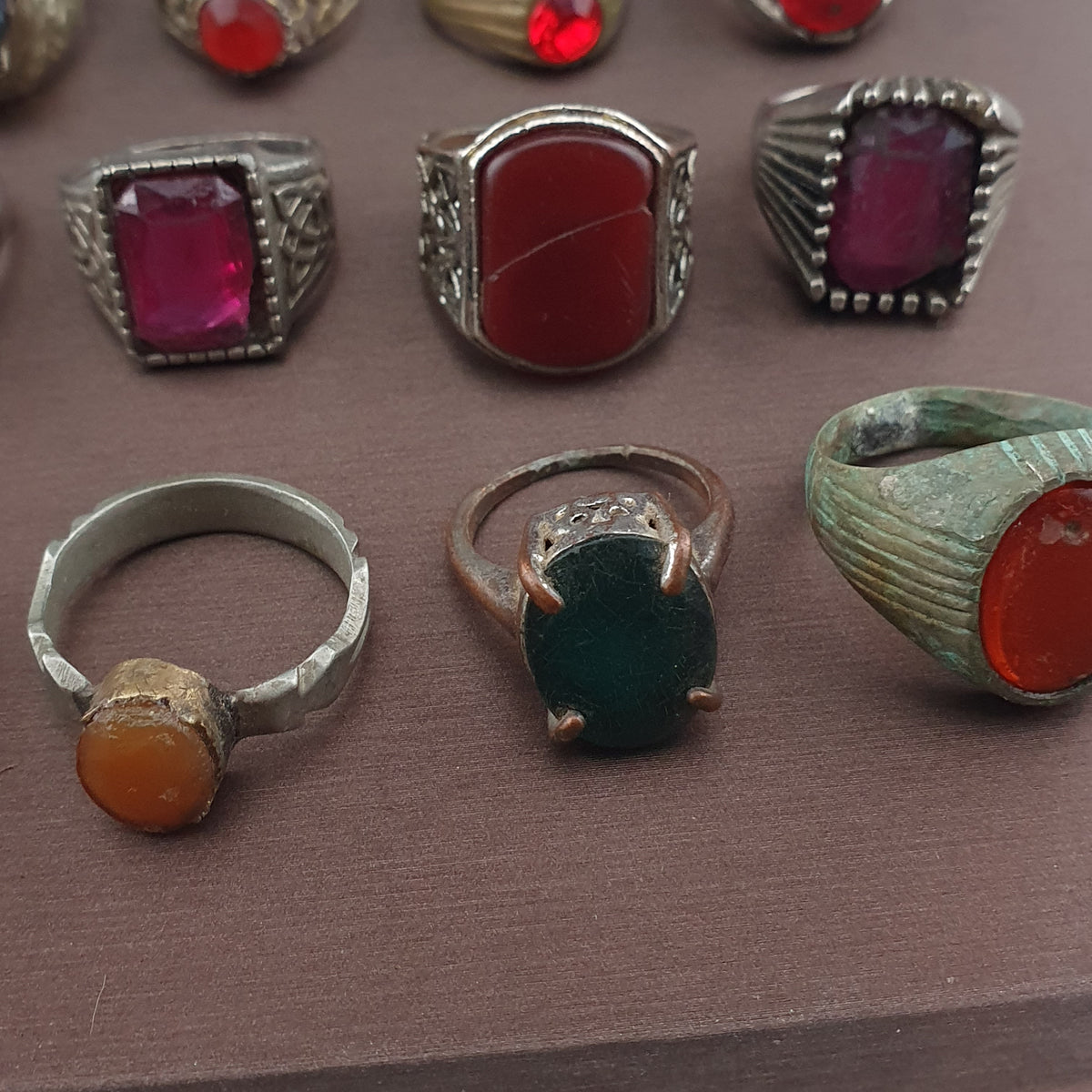 Collectible Antique Brass Rings 15 Mixed Vintage Handmade Designs