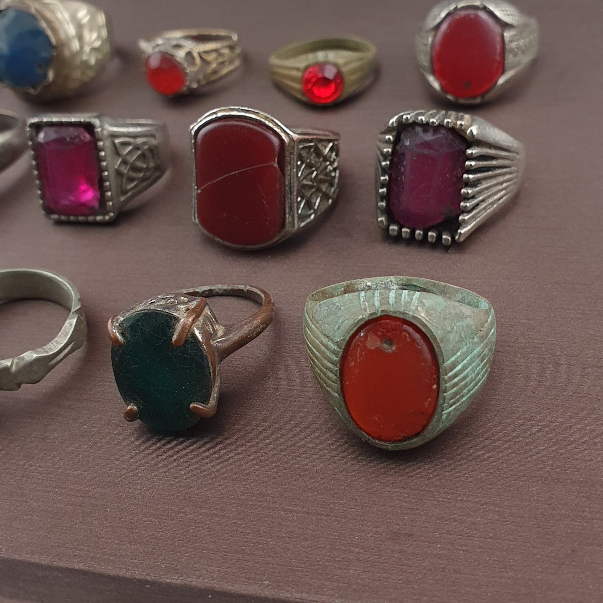 Collectible Antique Brass Rings 15 Mixed Vintage Handmade Designs