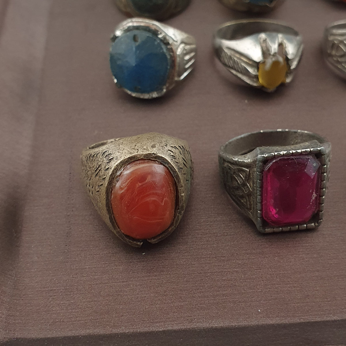 Collectible Antique Brass Rings 15 Mixed Vintage Handmade Designs